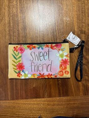 Brownlow Katie Doucette Zippered Pencil/Makeup Bag 8.5"x5" Sweet Friend NWT